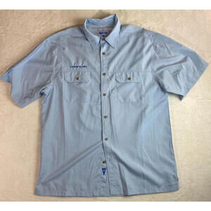Guy Harvey Cayman Islands Blue Short Sleeve Button Up Shirt‎ Marlin Back 2XL